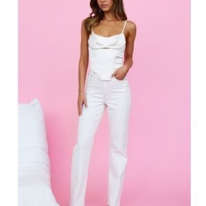 HELLO MOLLY LEE HIGH STRAIGHT 80 HEMP JEAN ECO WHITE